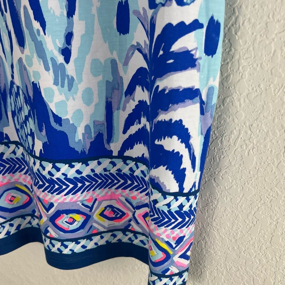 Lilly Pulitzer Beacon Tropical Call Me Serene Blue Pima Cotton Dress - Picture 4 of 8